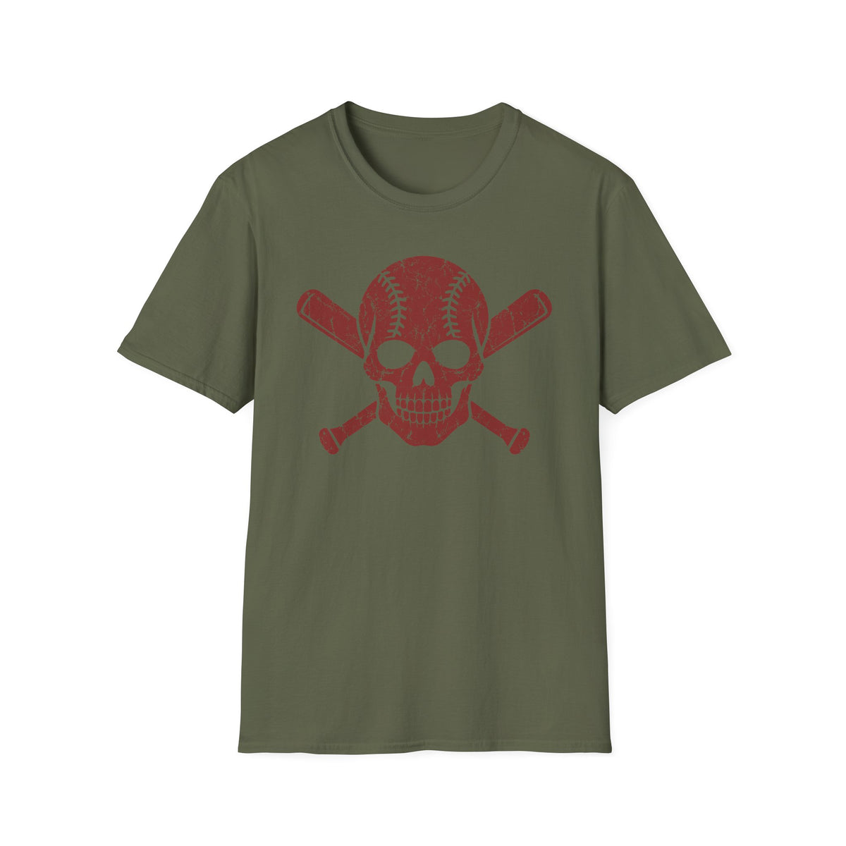 Red Skull Baseball/Softball T-Shirt