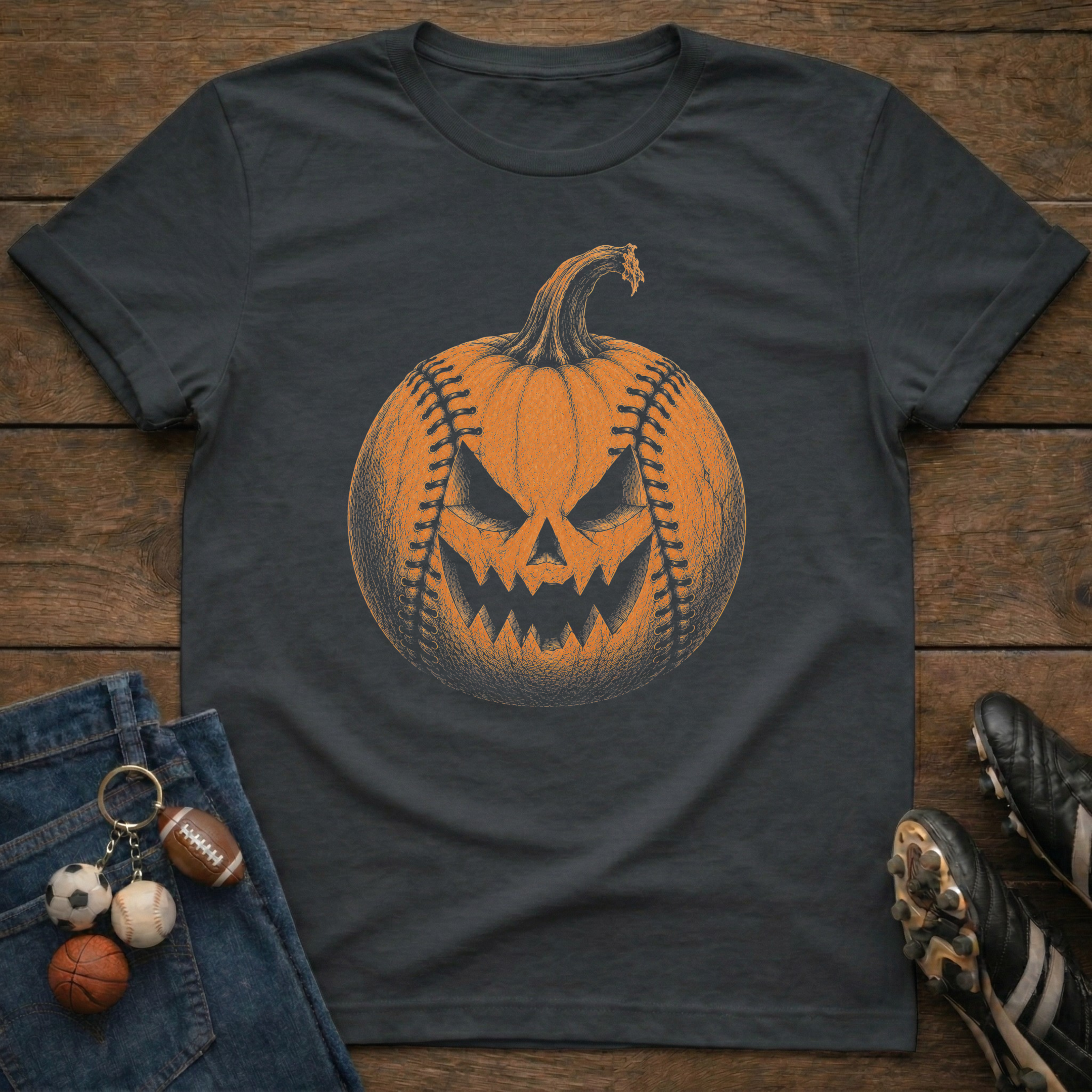 Baseball Jack-O'-Lantern T-Shirt