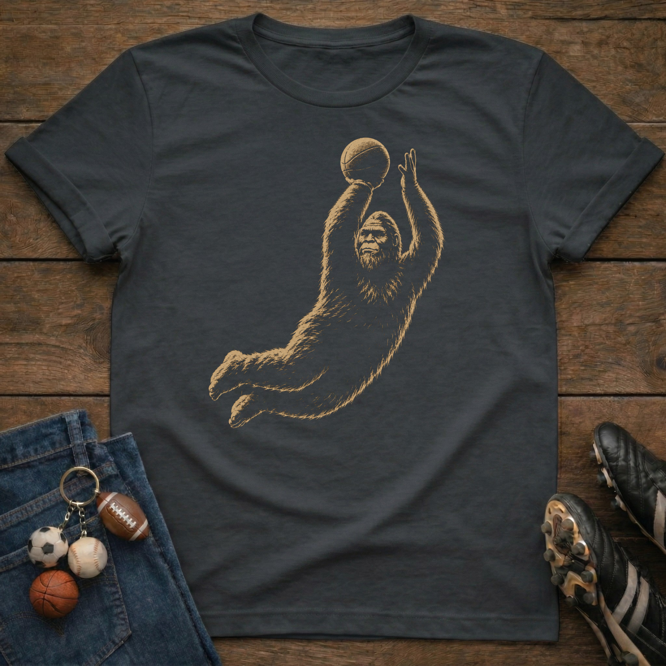 Bigfoot Basketball Meme T-Shirt
