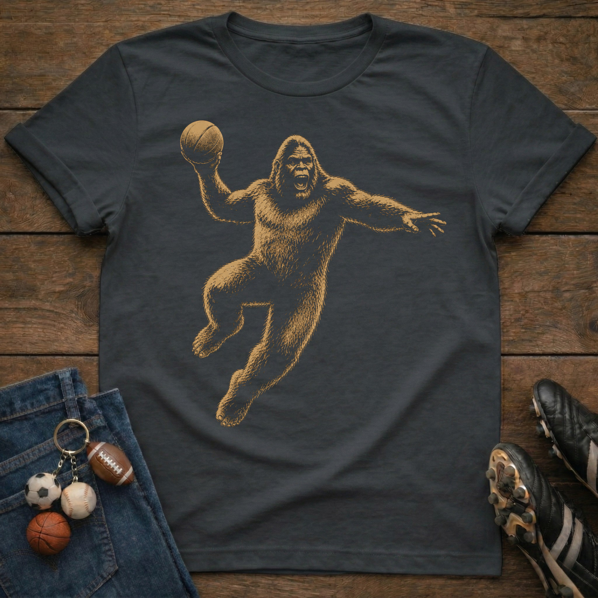 Bigfoot Basketball Dunk T-Shirt