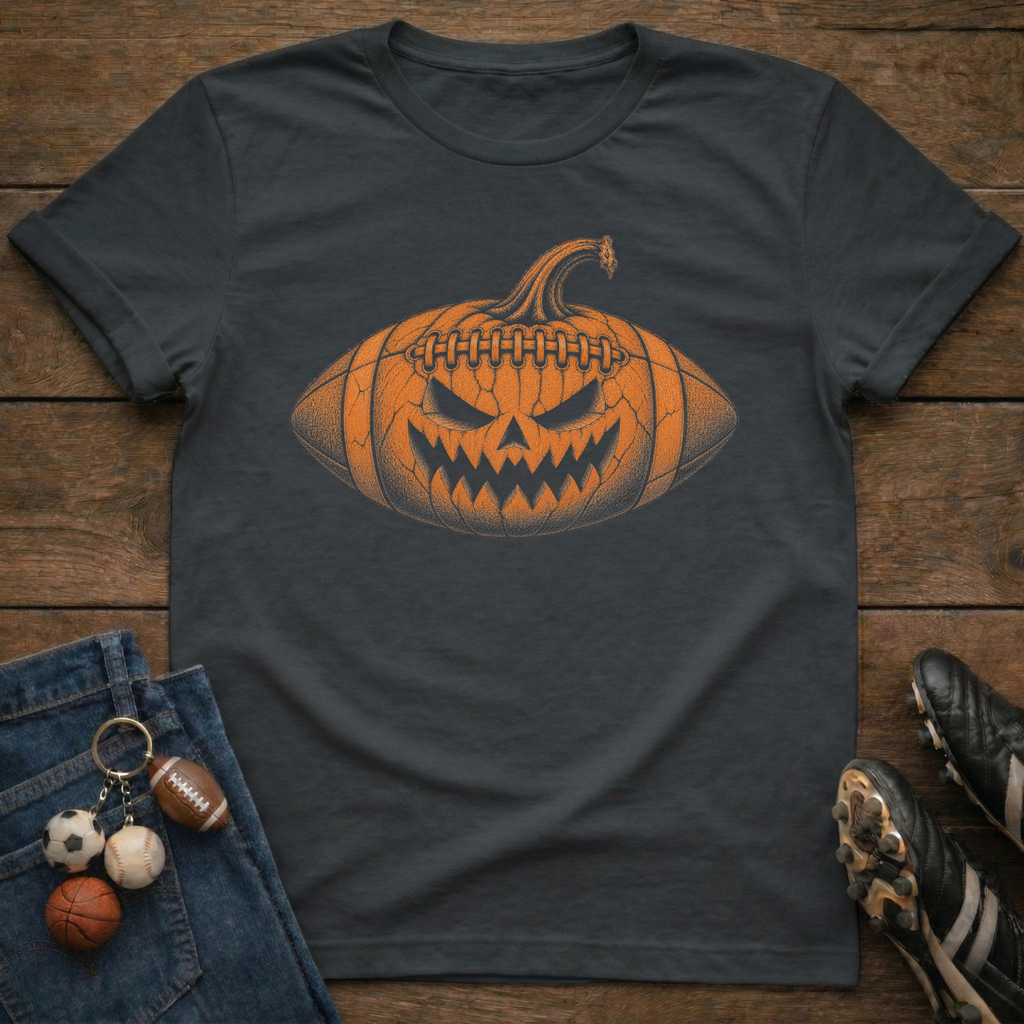 Football Jack O' Lantern T-Shirt