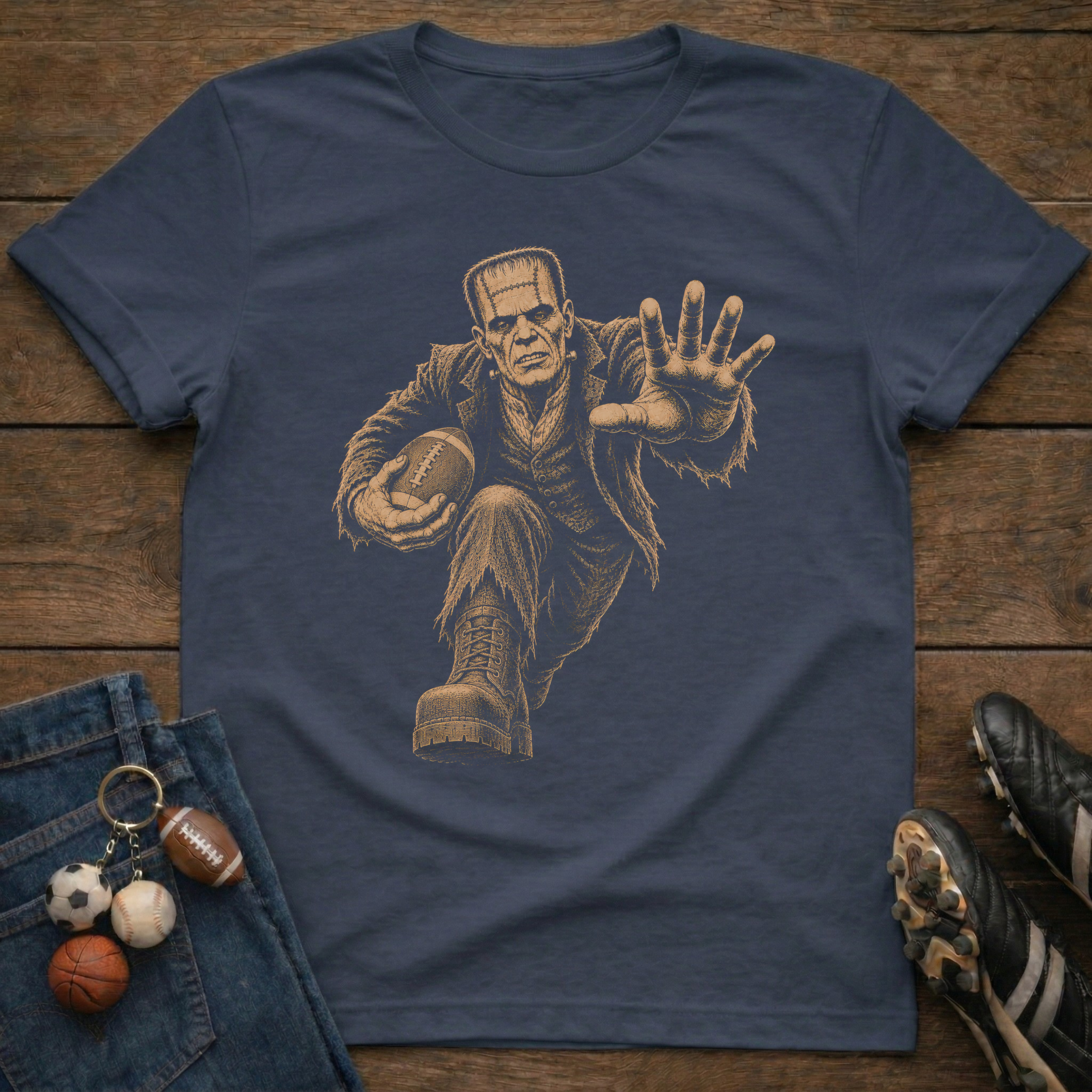 Frankenstein Football T-Shirt