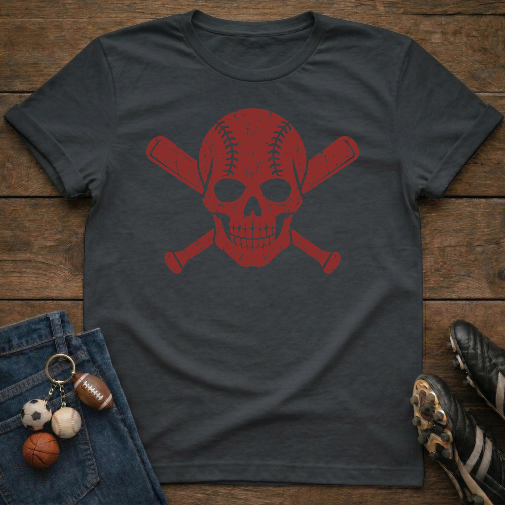 Red Skull Baseball/Softball T-Shirt